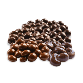 Žemės riešutai šokoladinio skonio glaiste, sveriami