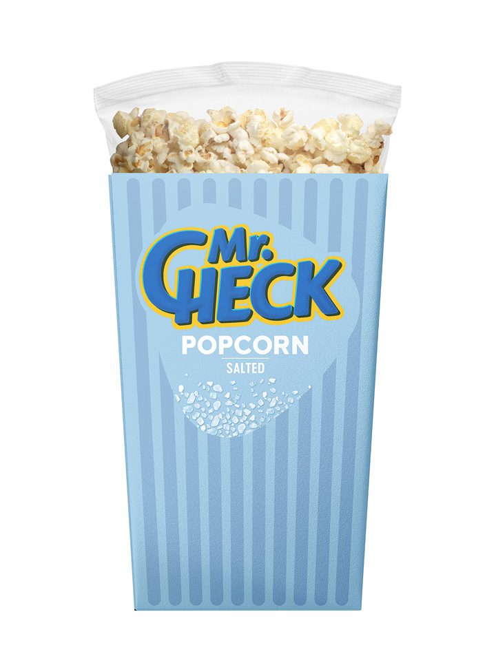 Mr.Check PopCorn BOX Salted 100g.