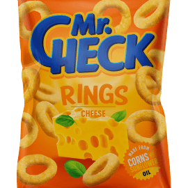 Mr.Check kukurūzų traškučiai sūrio skonio, 150g.