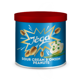 Grietinėlės ir svogūnų skonio skrudinti žemės riešutai „Jėga“ 140g