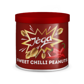 Saldžiųjų čili pipirų skonio skrudinti žemės riešutai ,,Jėga’’ 140g