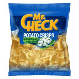 Grietinėlės ir svogūnų skonio bulvių traškučiai „Mr. Check“ 300g