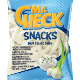 Grietinėlės ir svogūnų skonio bulvių traškučiai „Mr. Check“ 50g